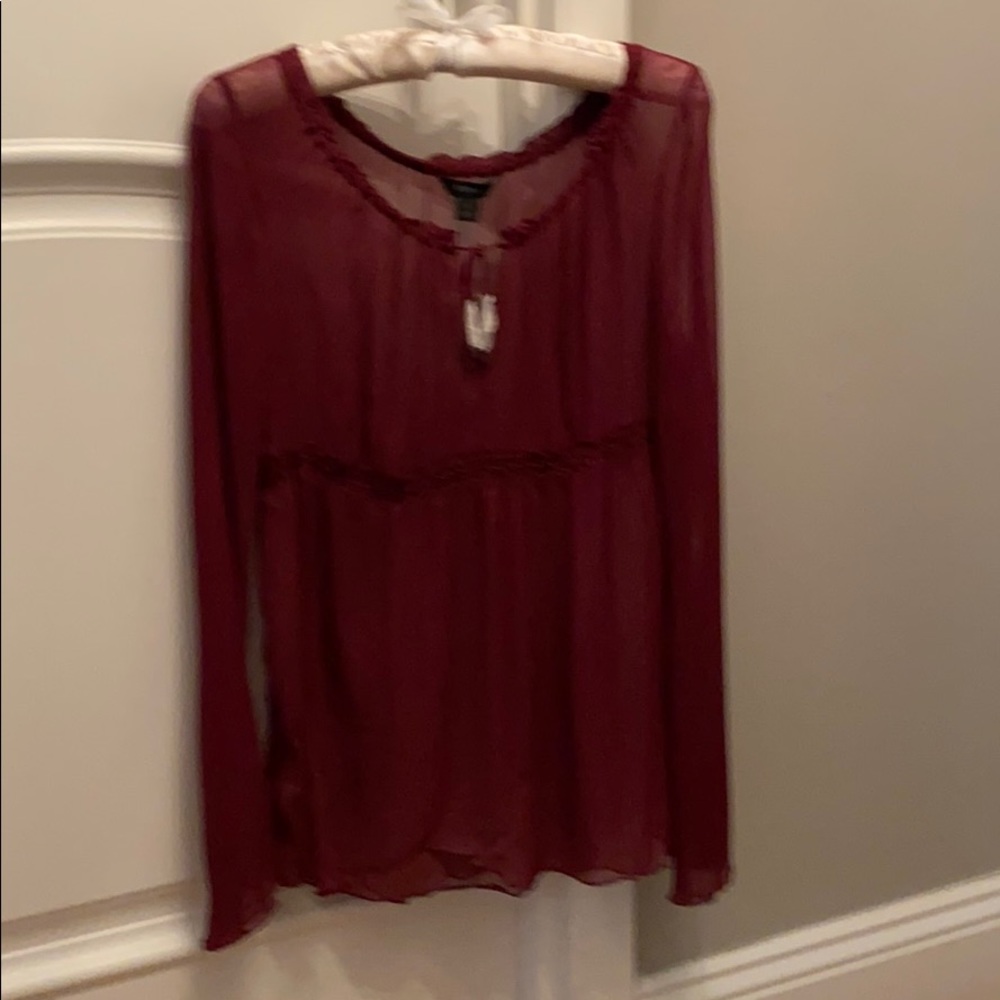 Sheer long sleeve shirt